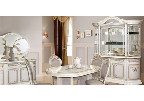 Витрина угловая РОЗА Бежевый глянец правая