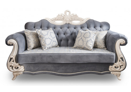 Диван Афина крем серый 3-х местный