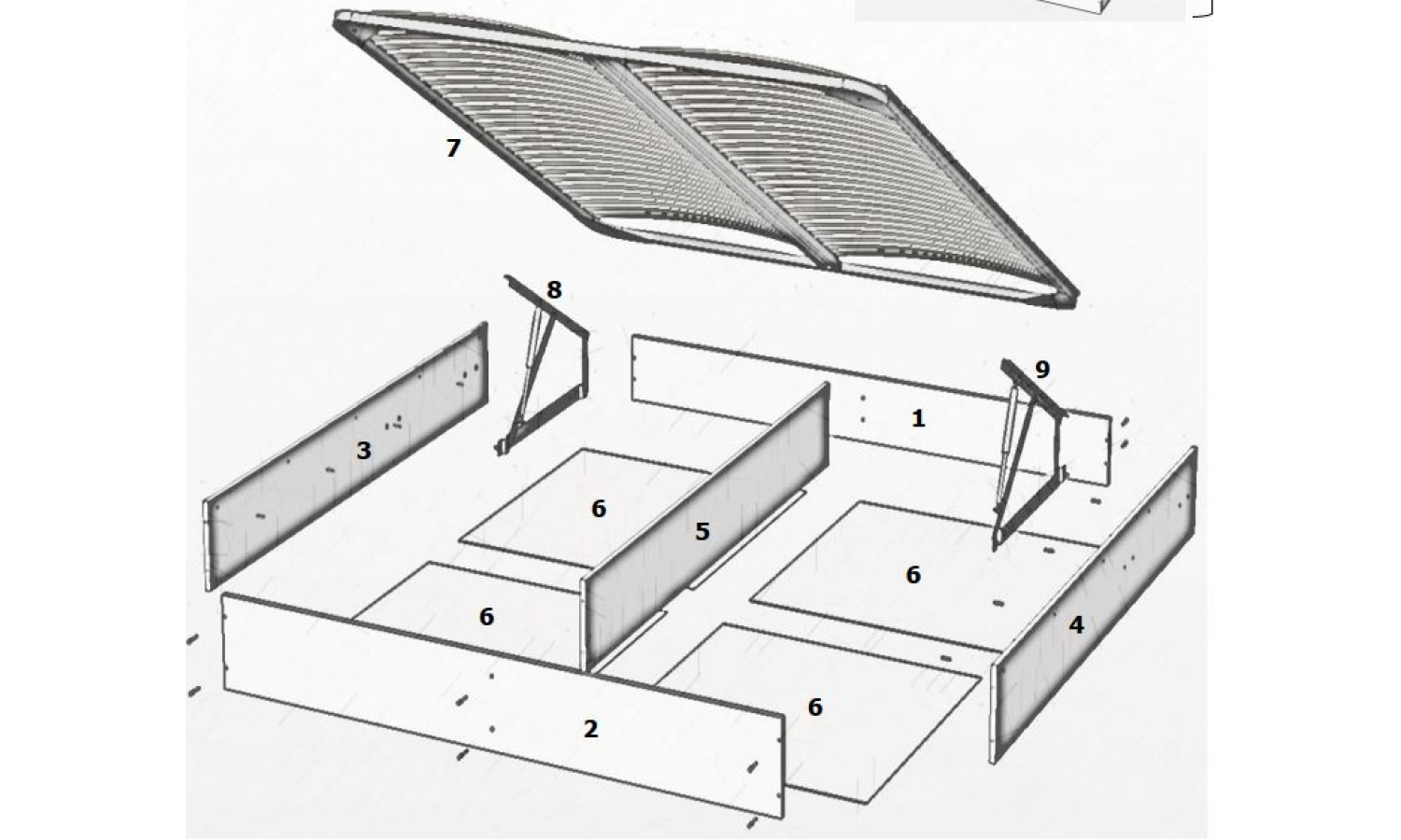 Ящик с подъемным механизмом Анна Мария белый матовый 180х200