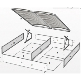 Ящик с подъемным механизмом Анна Мария белый матовый 180х200