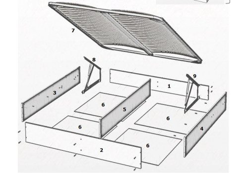 Ящик с подъемным механизмом Анна Мария белый матовый 180х200