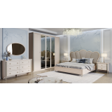 Шкаф Диана бежевый 4-ств с зеркалом