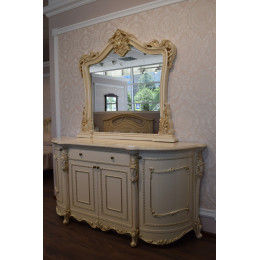 Комод Джоконда крем глянец с зеркалом