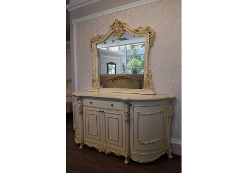 Комод Джоконда крем глянец с зеркалом