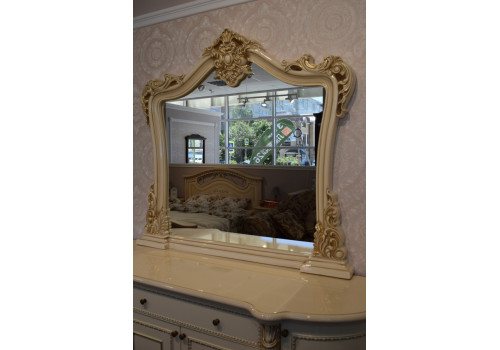 Комод Джоконда крем глянец с зеркалом