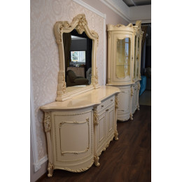 Комод Джоконда крем глянец с зеркалом