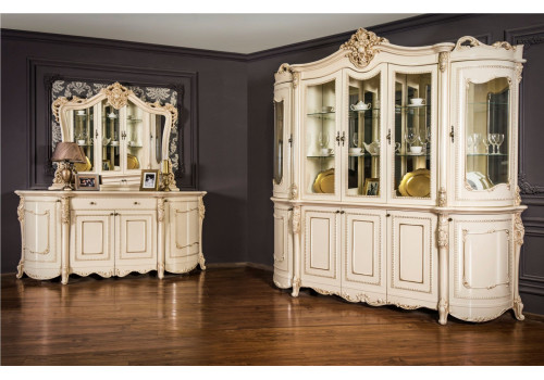 Комод Джоконда крем глянец с зеркалом