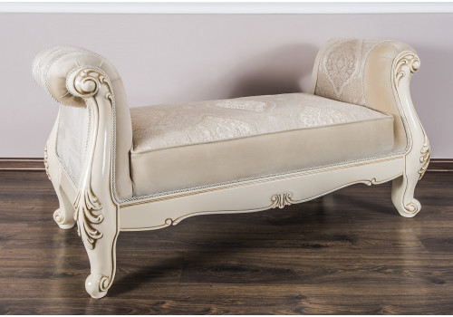 Оттоманка Джоконда крем глянец с двумя подлокотниками