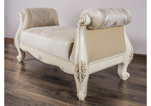Оттоманка Джоконда крем глянец с двумя подлокотниками