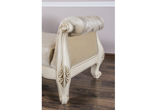 Оттоманка Джоконда крем глянец с двумя подлокотниками