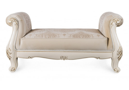 Оттоманка Джоконда крем глянец с двумя подлокотниками