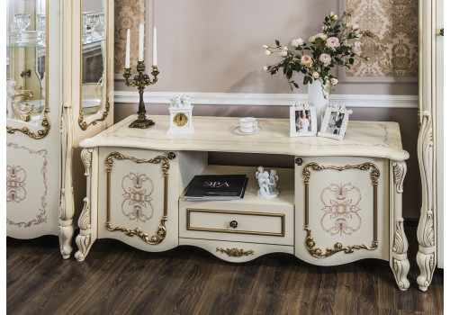 Гостиная Энрике крем глянец 1+ТВ тумба+1