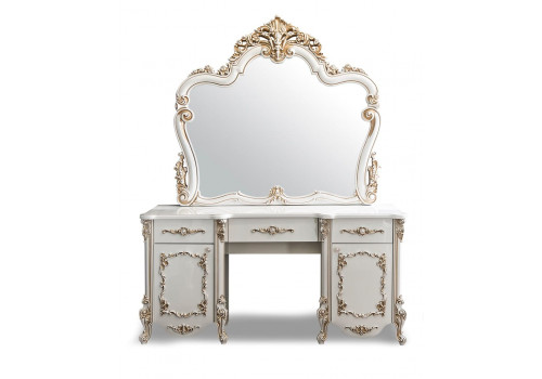 Туалетный столик Флоренция белый перламутр глянец