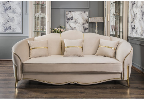 Диван Lara Лара бежевый золото 3-х местный