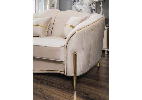 Диван Lara Лара бежевый золото 3-х местный