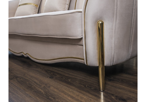 Диван Lara Лара бежевый золото 3-х местный