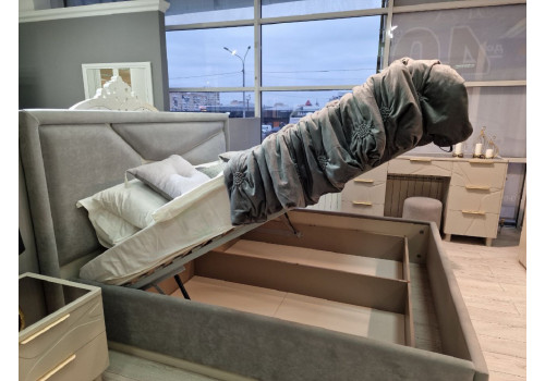 Ящик с подъемным механизмом Лейла серый 160х200