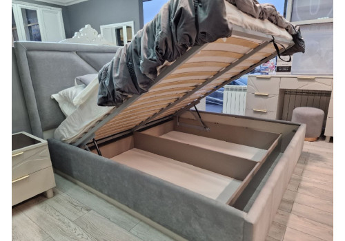 Ящик с подъемным механизмом Лейла серый 160х200