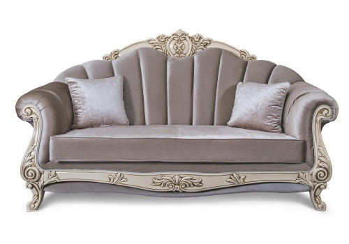 Диван Марселла крем глянец 3-х местный