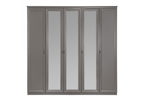 Шкаф Мишель Лайт серый камень 5-ств с зеркалами