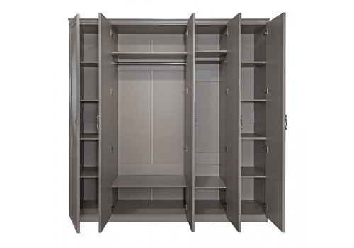 Шкаф Мишель Лайт серый камень 5-ств с зеркалами