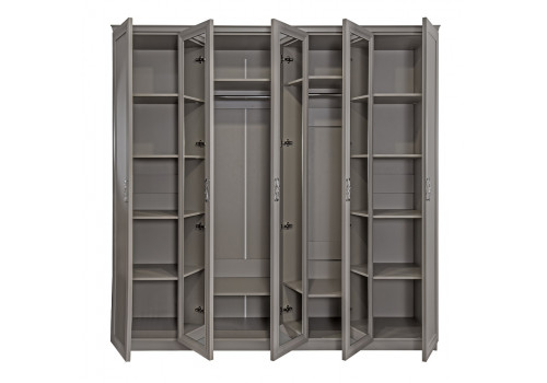 Шкаф Мишель Лайт серый камень 5-ств с зеркалами