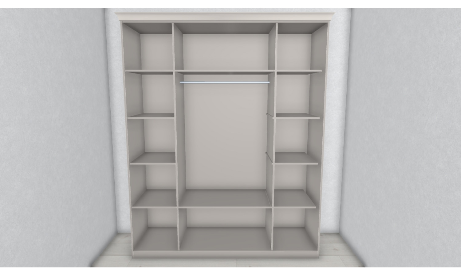 Шкаф Мишель Лайт серый камень 4-ств с зеркалом