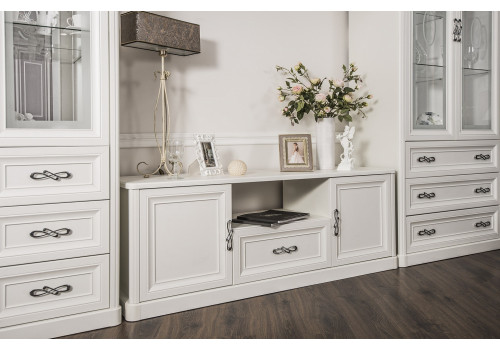 Гостиная Мишель белый матовый 1+ТВ тумба высокая+1