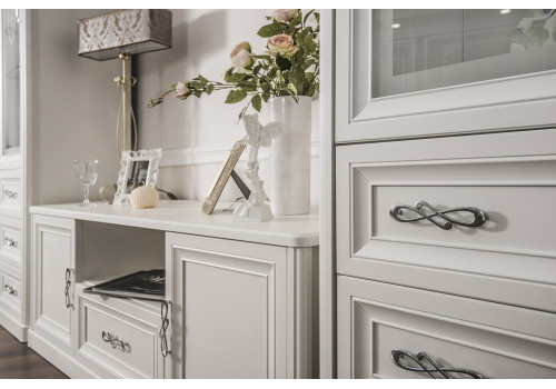 Гостиная Мишель белый матовый 1+ТВ тумба высокая+1