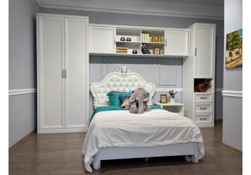 Спальня детская Мишель белый матовый