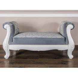 Оттоманка Мишель белый матовый c двумя подлокотниками