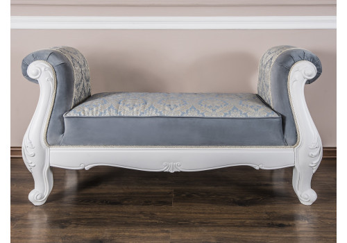 Оттоманка Мишель белый матовый c двумя подлокотниками