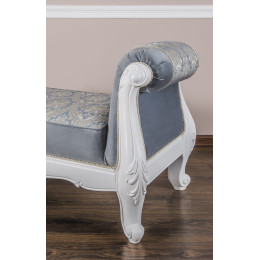 Оттоманка Мишель белый матовый c двумя подлокотниками