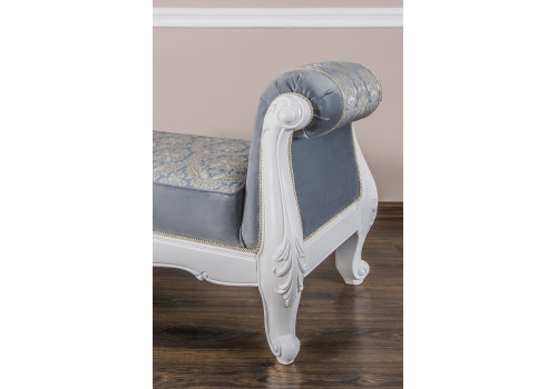 Оттоманка Мишель белый матовый c двумя подлокотниками