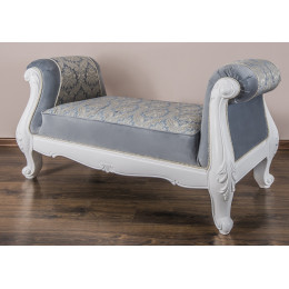 Оттоманка Мишель белый матовый c двумя подлокотниками