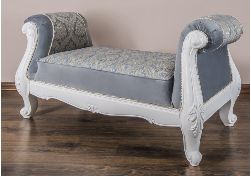 Оттоманка Мишель белый матовый c двумя подлокотниками