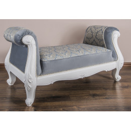 Оттоманка Мишель белый матовый c двумя подлокотниками