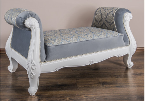 Оттоманка Мишель белый матовый c двумя подлокотниками