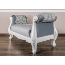 Оттоманка Мишель белый матовый c двумя подлокотниками