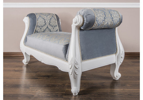 Оттоманка Мишель белый матовый c двумя подлокотниками