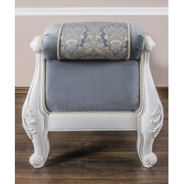 Оттоманка Мишель белый матовый c двумя подлокотниками