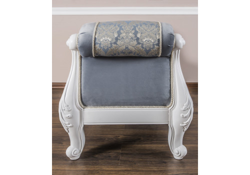 Оттоманка Мишель белый матовый c двумя подлокотниками