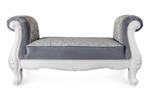 Оттоманка Мишель белый матовый c двумя подлокотниками