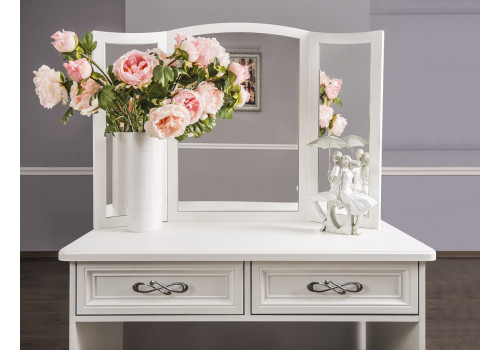 Зеркало трельяж Мишель белый матовый  для туалетного столика