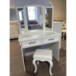 Зеркало трельяж Мишель белый матовый  для туалетного столика