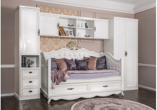 Диван кровать Натали белый глянец