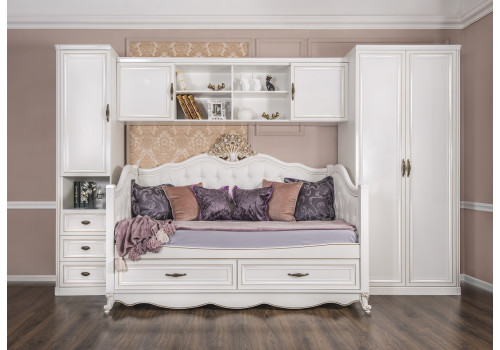 Диван кровать Натали белый глянец