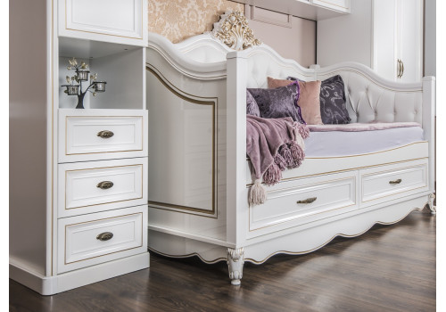 Диван кровать Натали белый глянец