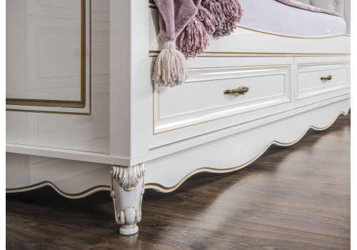 Диван кровать Натали белый глянец