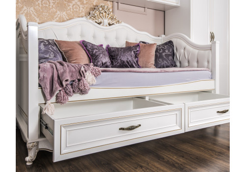 Диван кровать Натали белый глянец